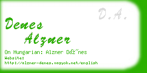 denes alzner business card